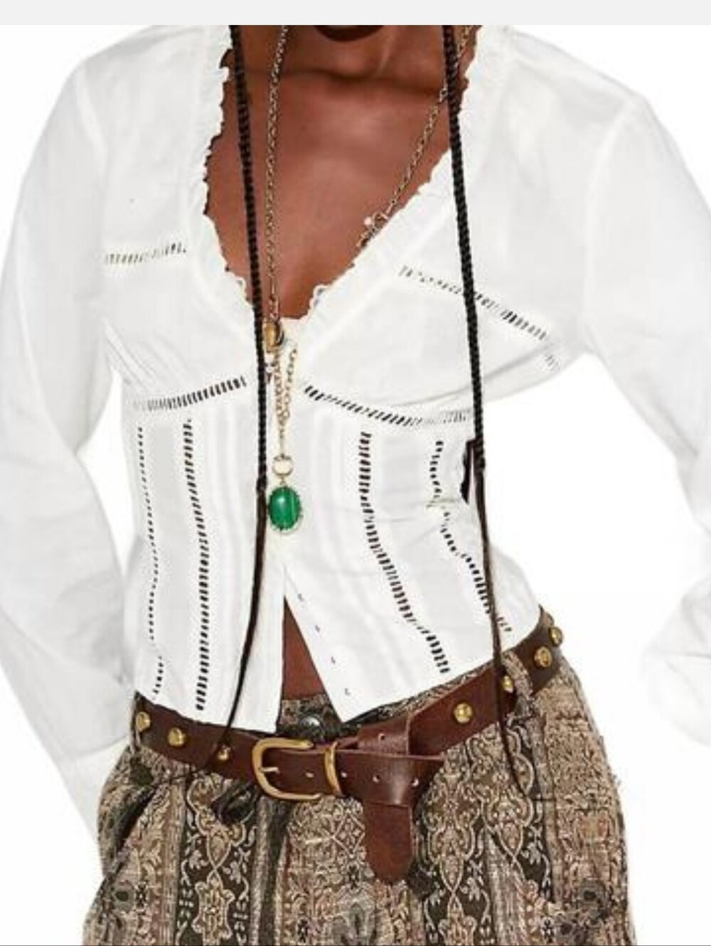 Free People White Frankie Corset Top NWT Size Medium Cotton